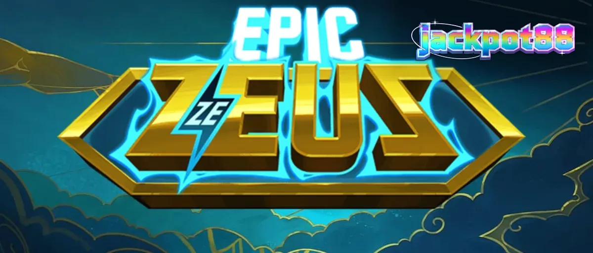 Tampilan visual slot Epic Ze Zeus dengan latar belakang kuil Yunani dan petir